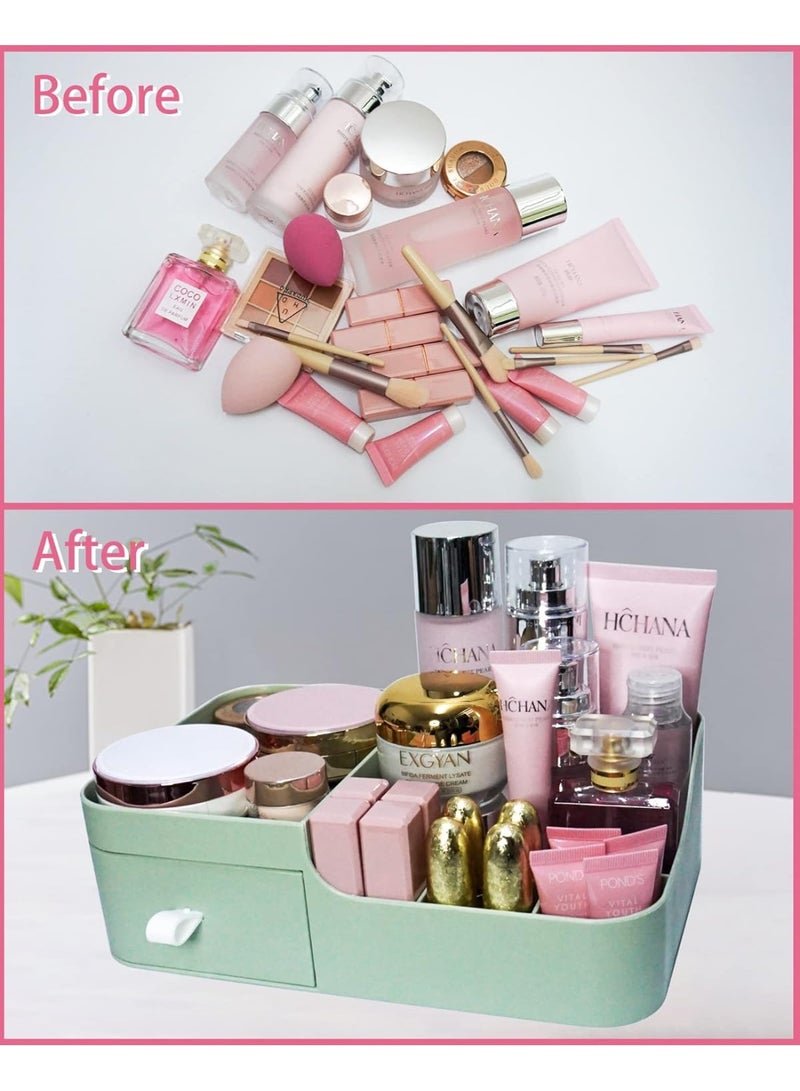 منظم مكياج لطاولة الزينة، منظم مكتب متعدد الأغراض مع أدراج، علبة عرض مستحضرات تجميل لغرفة النوم، خزانة الملابس، الحمام، المكتب، سطح الطاولة، تخزين - Image 4